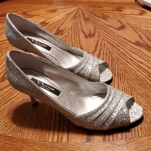 Silver, glitter Nina dress shoes